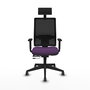 Piqueras y Crespo Chaise de Bureau Horna avec Appui-tête, Assise Violette et Dossier Noir