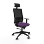 Piqueras y Crespo Chaise de Bureau Horna avec Appui-tête, Assise Violette et Dossier Noir