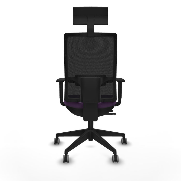 Piqueras y Crespo Chaise de Bureau Horna avec Appui-tête, Assise Violette et Dossier Noir