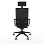 Piqueras y Crespo Chaise de Bureau Horna avec Appui-tête, Assise Violette et Dossier Noir