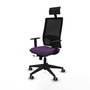 Piqueras y Crespo Chaise de Bureau Horna avec Appui-tête, Assise Violette et Dossier Noir