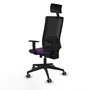 Piqueras y Crespo Chaise de Bureau Horna avec Appui-tête, Assise Violette et Dossier Noir