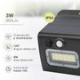 GSC Evolution Applique solaire LED Egoda 3W avec capteur de mouvement - Noir