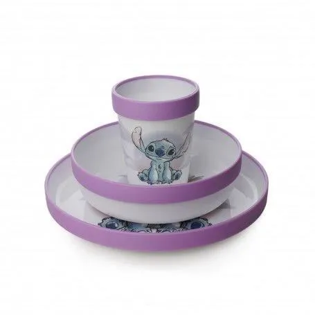 Disney Baby Coffret Repas 3 Pièces pour Enfant : Gobelet, Bol et Assiette Antidérapants à l'Effigie de Lilo et Stitch Disney Baby Coffret Repas 3 Pièces pour Enfant : Gobelet, Bol et Assiette Antidérapants à l'Effigie de Lilo et Stitch