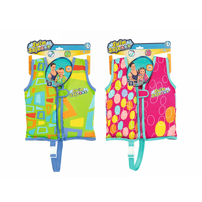 Bestway 32177 Gilet de Sécurité Gonflable Textile Doux pour Bébé, UPF 50+, 56 cm, 3-6 Ans, Plage et Piscine, Couleur Assortie