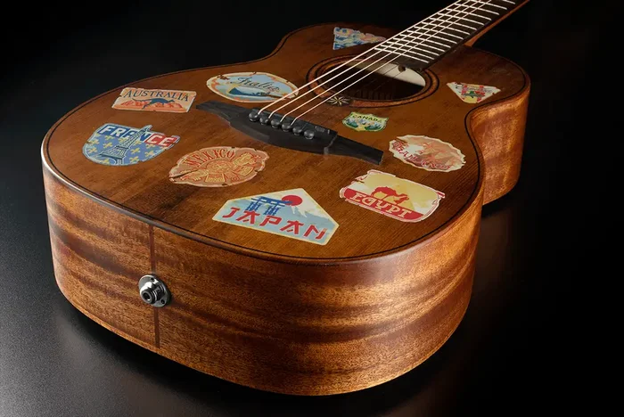 LAG Guitare Électroacoustique Folk Escapade Globe Trotter Travel Naturelle Abeta Massif