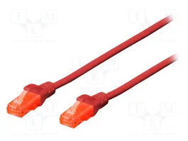 DIGITUS Câble Ethernet Patch Cord Cat 6 U/UTP RJ45 2m rouge