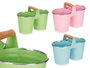 Ibergarden Macetero Doble avec Anses Zig Zag Bord Argenté Assorti 26x17x13 cm Métal (Set de 12)
