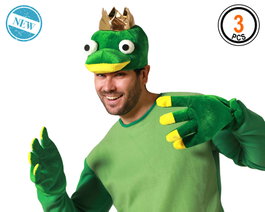 BigBuy Carnival Déguisement pour Adultes Grenouille avec Masque, Bande et Couronne