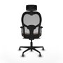 Piqueras y Crespo 2D036G2 Chaise de Bureau avec Appui-tête Gris Brun foncé