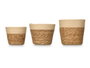 GIFTDECOR Set de 3 paniers ronds 19cm de haut naturel