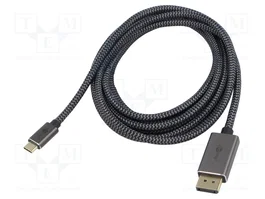 GOOBAY Câble USB-C vers DisplayPort 1.2, 3m, noir-gris