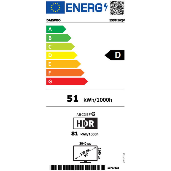 TV intelligente Daewoo 55DM56QV 55" 4K Ultra HD QLED