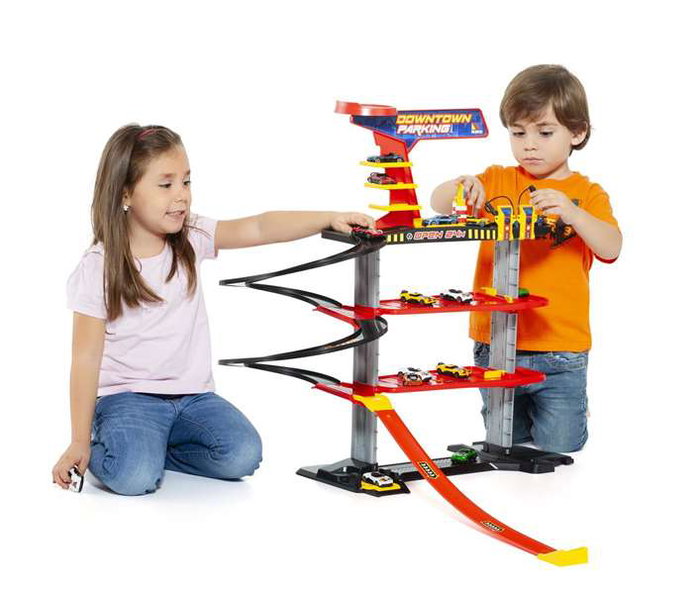 Molto Jeu de Stationnement Loop à 4 Niveaux avec Voitures - Parking - 72 x 64 x 50 cm