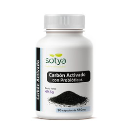 Sotya Charbon Activé avec Probiotiques 550mg, 90 Capsules