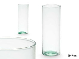 GIFTDECOR Vase en verre recyclé transparent 11x28.5cm, lot de 6