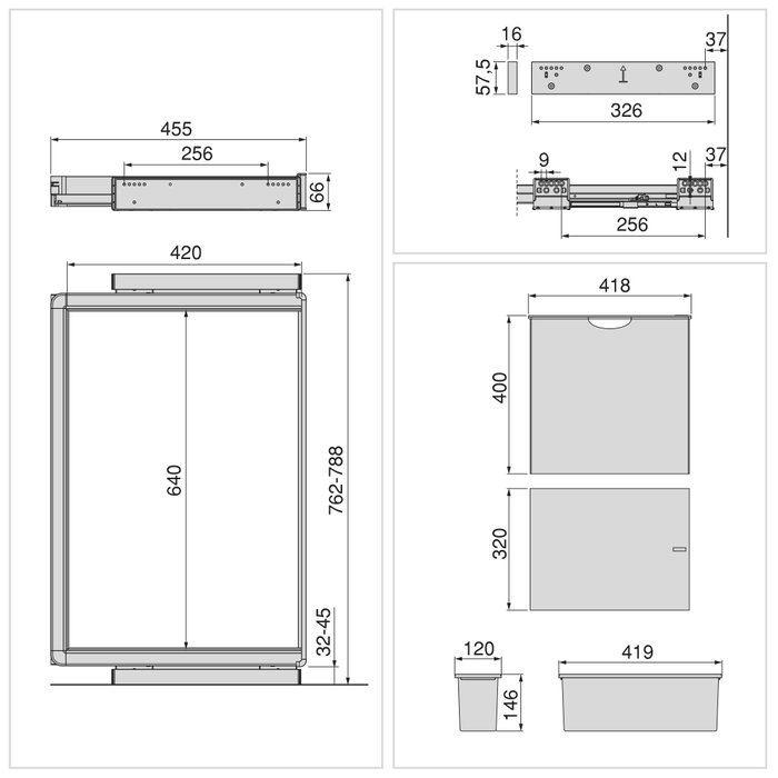Emuca Kit 2 plateaus auxiliaires, 1 panier et rack ajustable Quartz pour armoires, glissières extension totale et à fermeture douce, Module 80cm, Finition Titane Emuca Kit 2 plateaus auxiliaires, 1 panier et rack ajustable Quartz pour armoires, glissières extension totale et à fermeture douce, Module 80cm, Finition Titane
