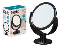 Berilo Miroir de Pied Double Face Noir 13x17.5x8 cm Plastique et Verre (Set de 12)