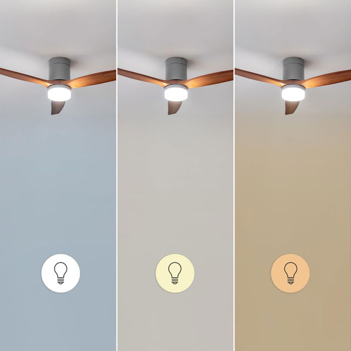 Ventilateur de Plafond avec Lumière Cecotec EnergySilence Aero 5600 18 W Noir Brun foncé