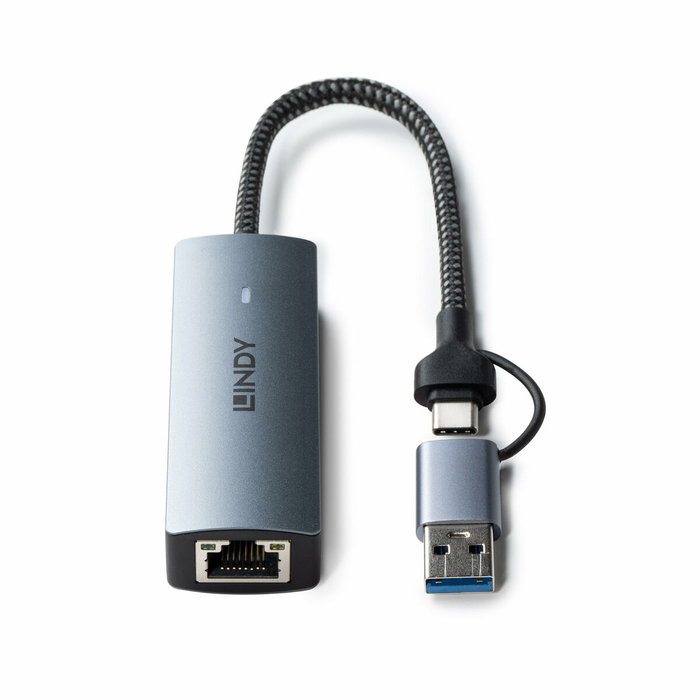 LINDY Convertisseur USB 3.2 vers Ethernet 5G Gris 15 cm LINDY Convertisseur USB 3.2 vers Ethernet 5G Gris 15 cm