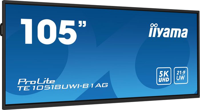 iiyama E5510SU-W5/B1 écran interactif tactile 105" 5K UHD (5120x2160), 40 points PureTouch IR+, Android 13, iiw 11, 2x16W + caisson de basse, 4xHDMI, USB-C PD 100W, VESA