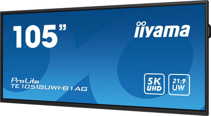 iiyama E5510SU-W5/B1 écran interactif tactile 105" 5K UHD (5120x2160), 40 points PureTouch IR+, Android 13, iiw 11, 2x16W + caisson de basse, 4xHDMI, USB-C PD 100W, VESA