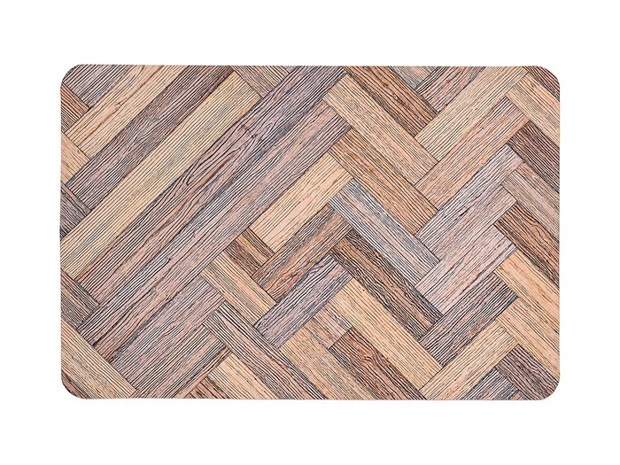 Kinvara Tapis de cuisine effet bois 40x60 cm Tissu polyester et TPE (Set de 24)