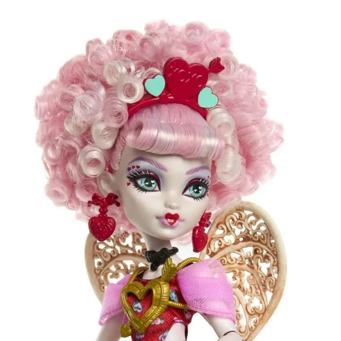Monster High JBG77 - Poupée Cupid Asteria Anniversaire Monstrueusement Mémorable avec Ballon et Accessoires - Figurine de Collection