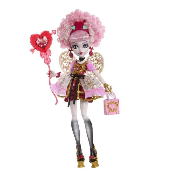 Monster High JBG77 - Poupée Cupid Asteria Anniversaire Monstrueusement Mémorable avec Ballon et Accessoires - Figurine de Collection