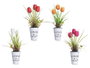 Ibergarden Plante Tulipe Pot Métal Assorti 15x31x15 cm Plastique Métal Tissu (Set de 12)