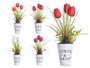 Ibergarden Plante Tulipe Pot Métal Assorti 15x31x15 cm Plastique Métal Tissu (Set de 12)