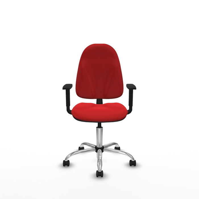 PIQUERAS Y CRESPO Chaise de bureau Algarra, similicuir rouge, mécanisme de contact permanent