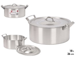 KINVARA Cacerola en aluminium 36 cm - 18 L - Plata