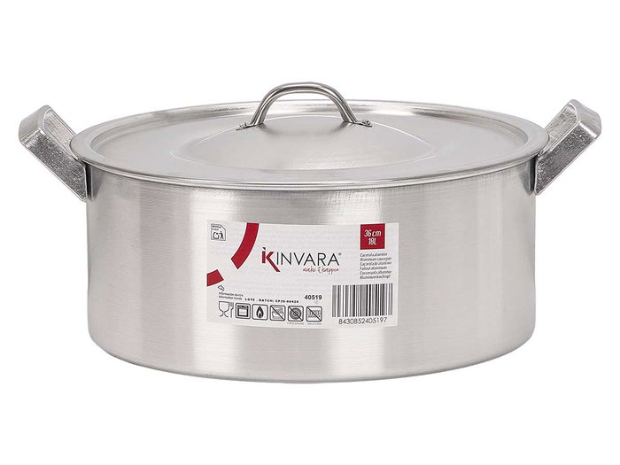 KINVARA Cacerola en aluminium 36 cm - 18 L - Plata KINVARA Cacerola en aluminium 36 cm - 18 L - Plata