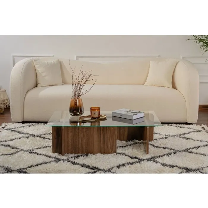 Table basse FLAVIO Venezia Walnut rectangulaire