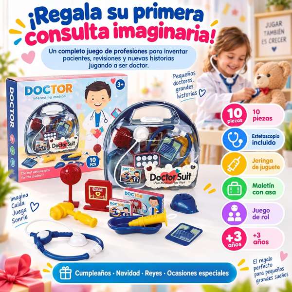 JugaToys Mallette de docteur avec 10 accessoires