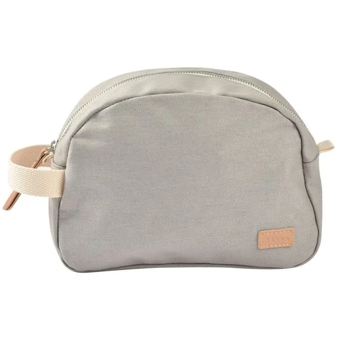 Beaba - Trousse de toilette bébé en canvas gris perle avec anse et poches intérieures Beaba - Trousse de toilette bébé en canvas gris perle avec anse et poches intérieures