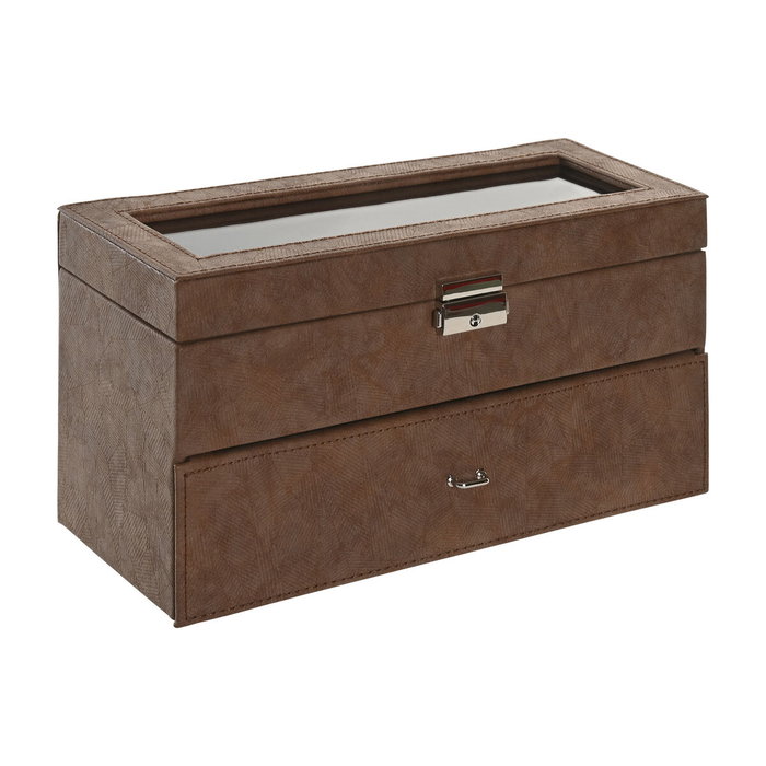 Boîte à bijoux Home ESPRIT Marron Polyuréthane Verre Bois MDF 27,5 X 11 X 15,5 CM Boîte à bijoux Home ESPRIT Marron Polyuréthane Verre Bois MDF 27,5 X 11 X 15,5 CM