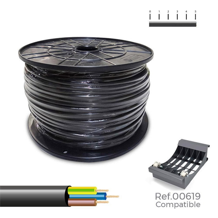 Sediles Manguera tubulaire VV-K06/1KV 3 G 2,50 mm² noire, 150 m Sediles Manguera tubulaire VV-K06/1KV 3 G 2,50 mm² noire, 150 m