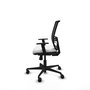 Chaise Yunquera Synchro 4 positions tissu Blanc Maille Noir Base en nylon noir Accoudoir 1D Sans appui-tête Roulettes 65mm nylon