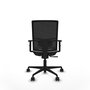 Chaise Yunquera Synchro 4 positions tissu Blanc Maille Noir Base en nylon noir Accoudoir 1D Sans appui-tête Roulettes 65mm nylon