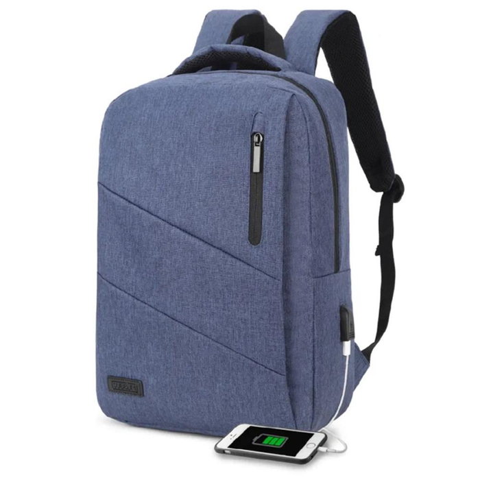 Subblim Mochila City Backpack 15.6 Pouces Sac à Dos Ordinateur Portable avec Port USB Bleu