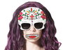 Catrina Lunettes de femme avec design de crâne et détails floraux pour le Jour des Morts et carnaval