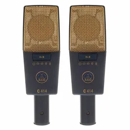 AKG C414Xlii Set Stéréo de Microphones avec 9 Patrons Polaires, Réponse 20Hz-20kHz, Pad 6/12/18dB, Filtre Passe-Haut