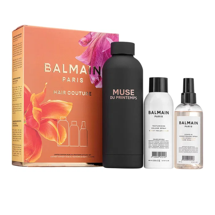 Balmain Professionnel Set Muse Du Printemps avec Gourde en Acier Noire Balmain Professionnel Set Muse Du Printemps avec Gourde en Acier Noire