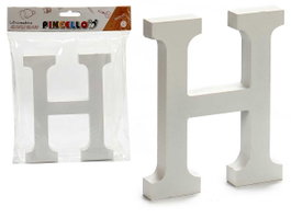 Pincello Lettre H en Bois Blanc 1,8 x 15 cm (Set de 12)