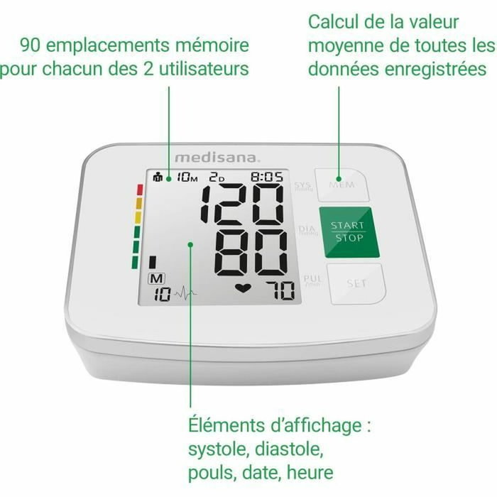 Medisana Tensiomètre de bras BU 512 Blanc