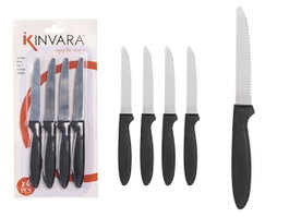 Kinvara Set de 4 Couteaux Sierra Noirs 12,5x26,2x1 cm (Set de 12)