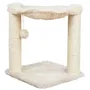 Trixie Arbre à chat avec griffoir en sisal et hamac - Hauteur 50 cm, emprise 41x41 cm, peluche longue, couleur crème