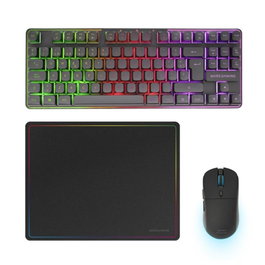Mars Gaming MCPWTKLES Combo Clavier + Souris + Tapis de Souris Sans Fil FRGB TKL 3200 DPI Noir